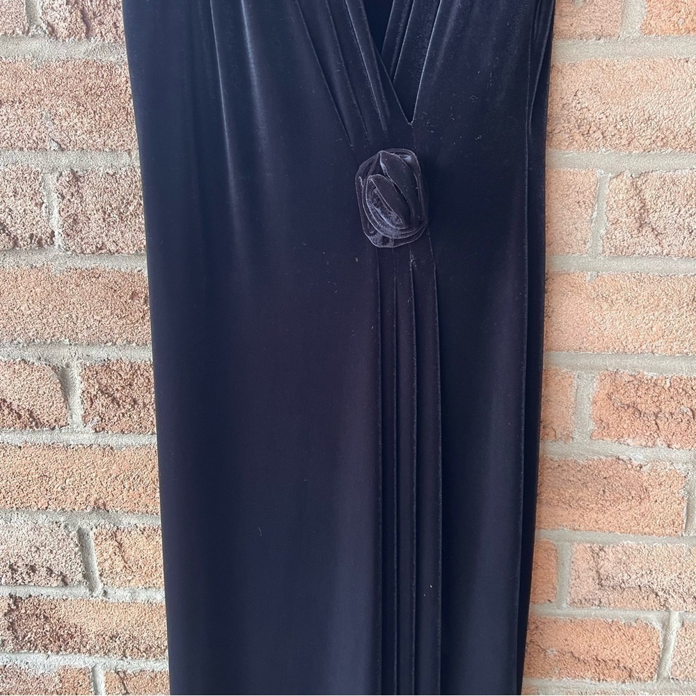 CARTISE Velvet Maxi Dress Sleeveless Draped Formal Evening Cocktail Gown Black - Picture 8 of 16